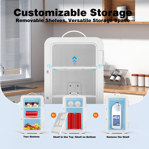 YLFU skincare fridge with dual cooling and warming modes for versatile use.