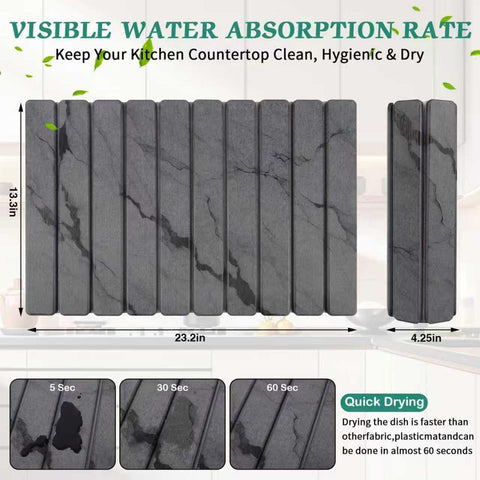 YLjindoia absorbent diatomite drying mat for kitchen supports quick air-drying of tableware