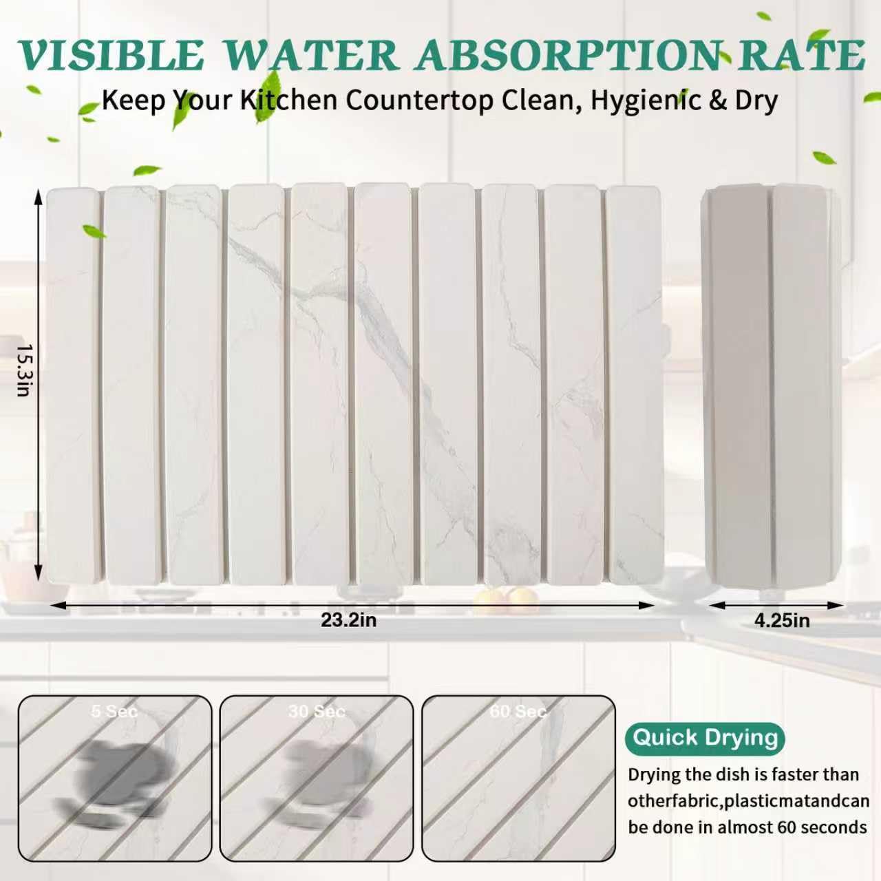 YLjindoia mat uses absorbent diatomaceous earth for quick moisture removal.