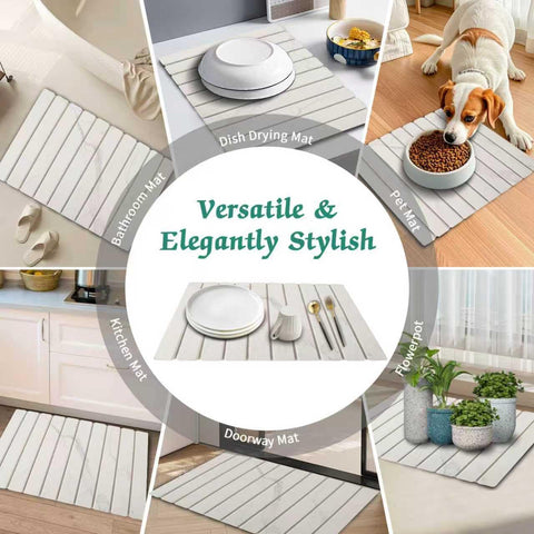 YLjindoia stone drying mat measures 24x15 inches for standard counters.