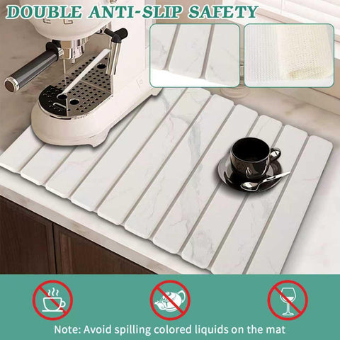 YLjindoia stone drying mat folds for space saving storage.