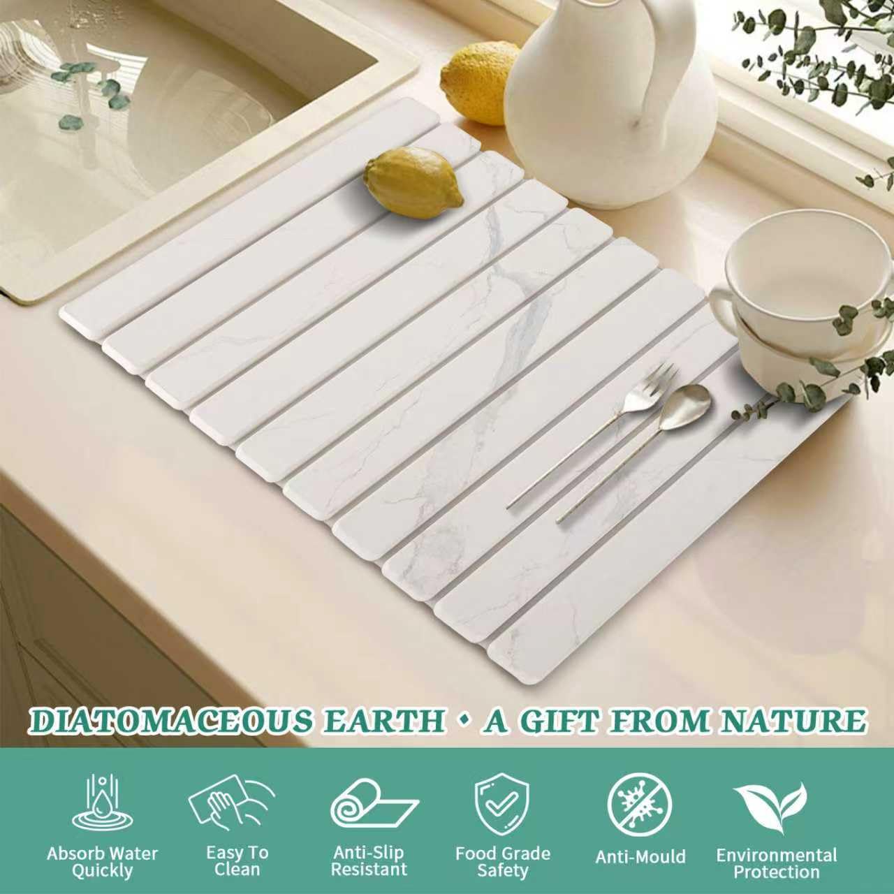 YLjindoia stone drying mat uses food grade materials for safe contact.