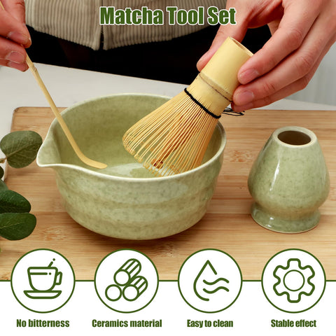 YLMFTNU ceramic whisk holder keeps your matcha tools organized and ready.
