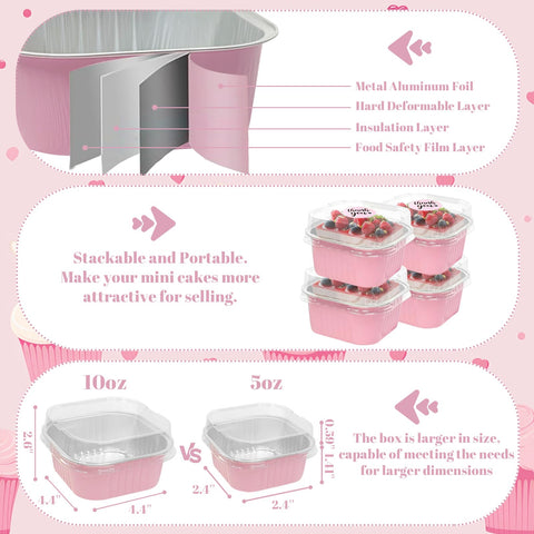 ylnurac 100-pack pans with clear lids for fresh transport