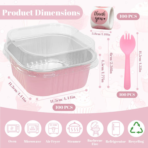 ylnurac 10oz aluminum foil bake cups for individual portions
