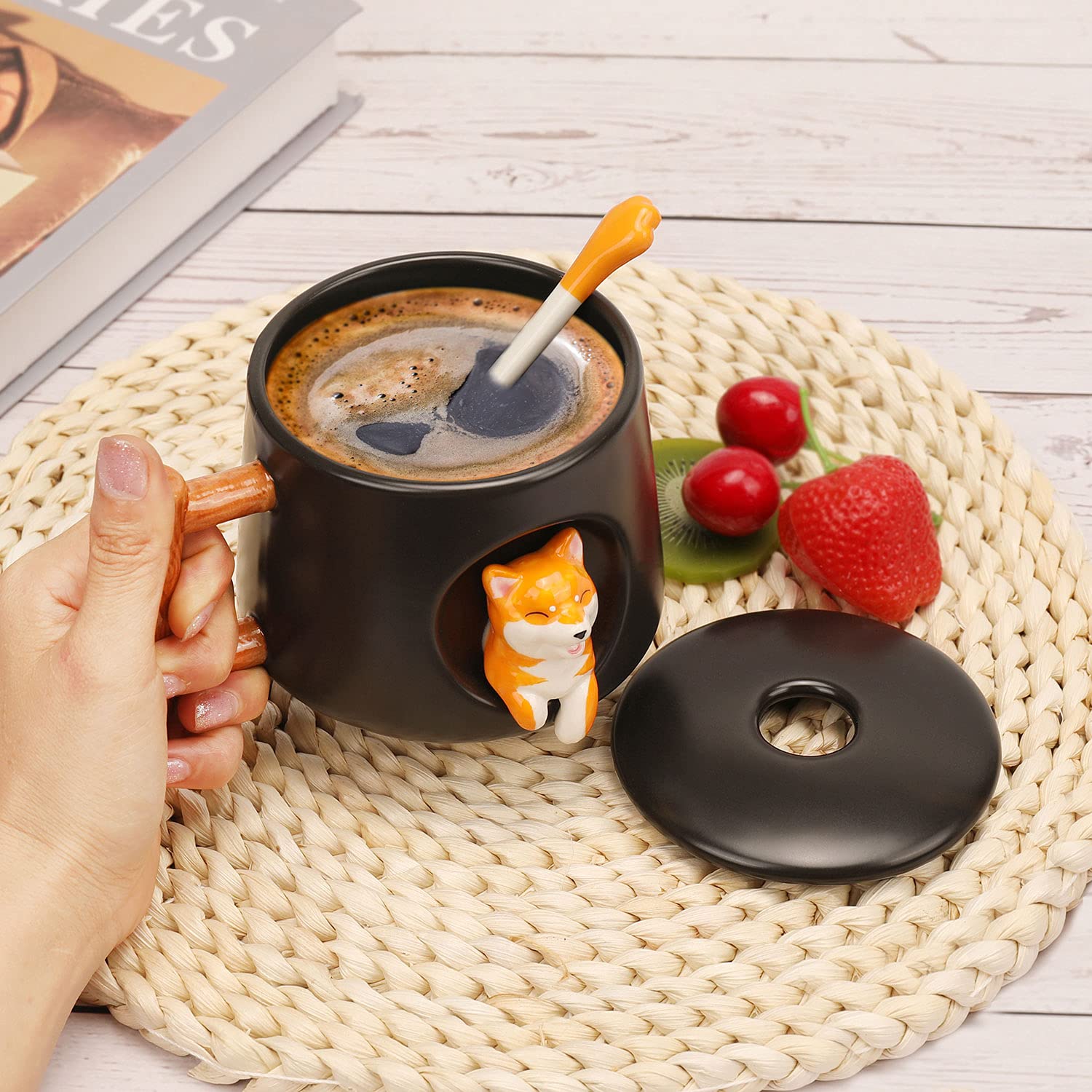 YLOKO Shiba Inu mug microwave-safe for quick reheats
