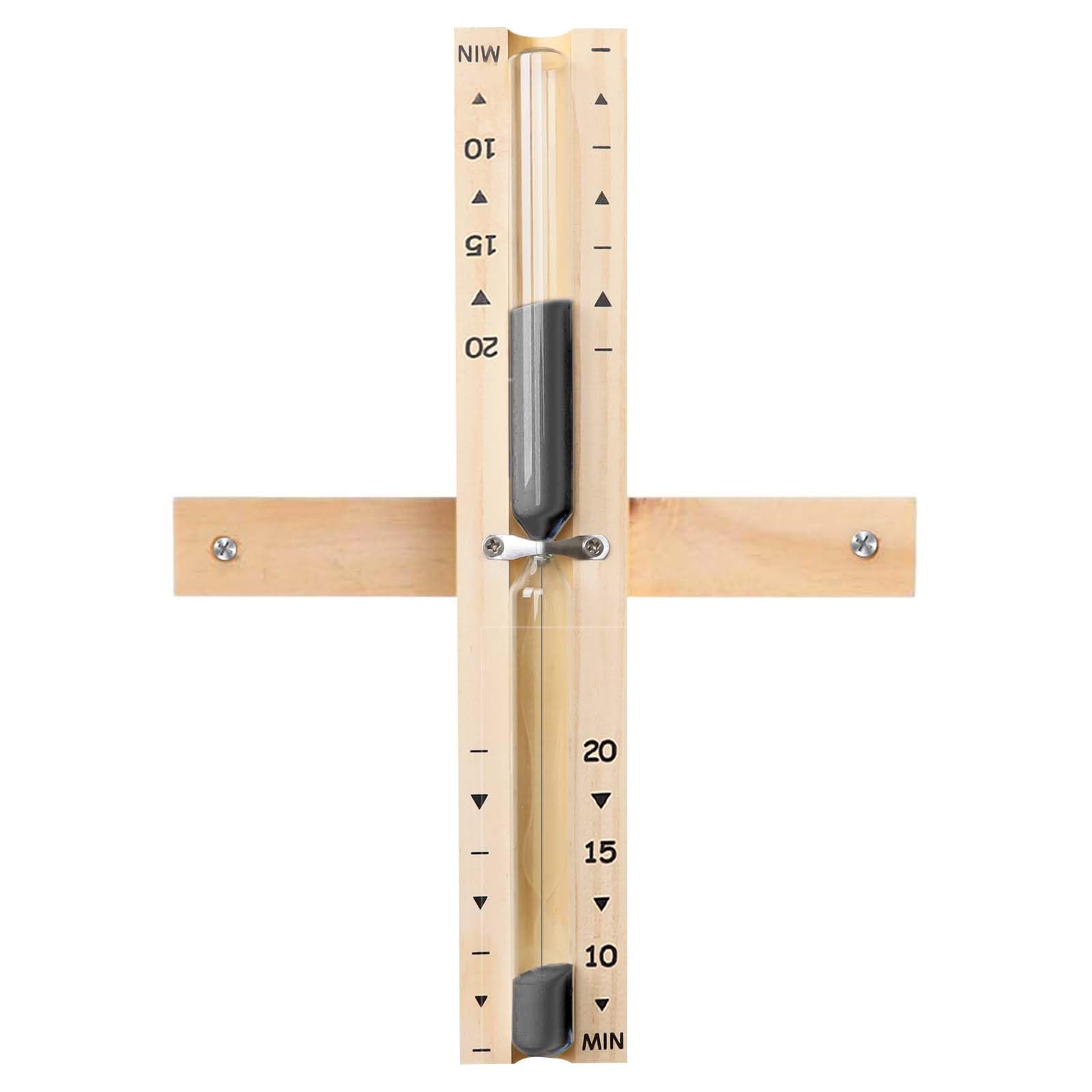 YLTIMER sauna hourglass wall-mount with black sand for precise session timing