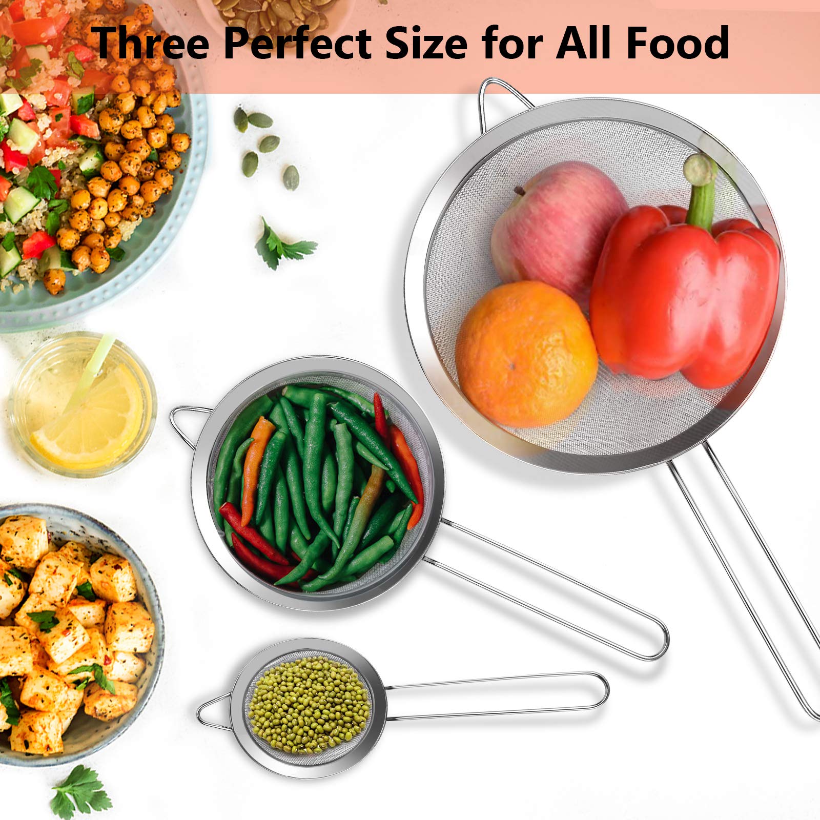 YLYL dishwasher safe stainless steel strainer for easy cleaning