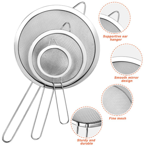 YLYL medium fine mesh strainer with handle for rinsing quinoa