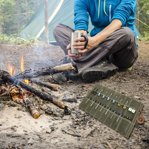 YLZZMDQSZ rugged waxed canvas protects blades on camping adventures.