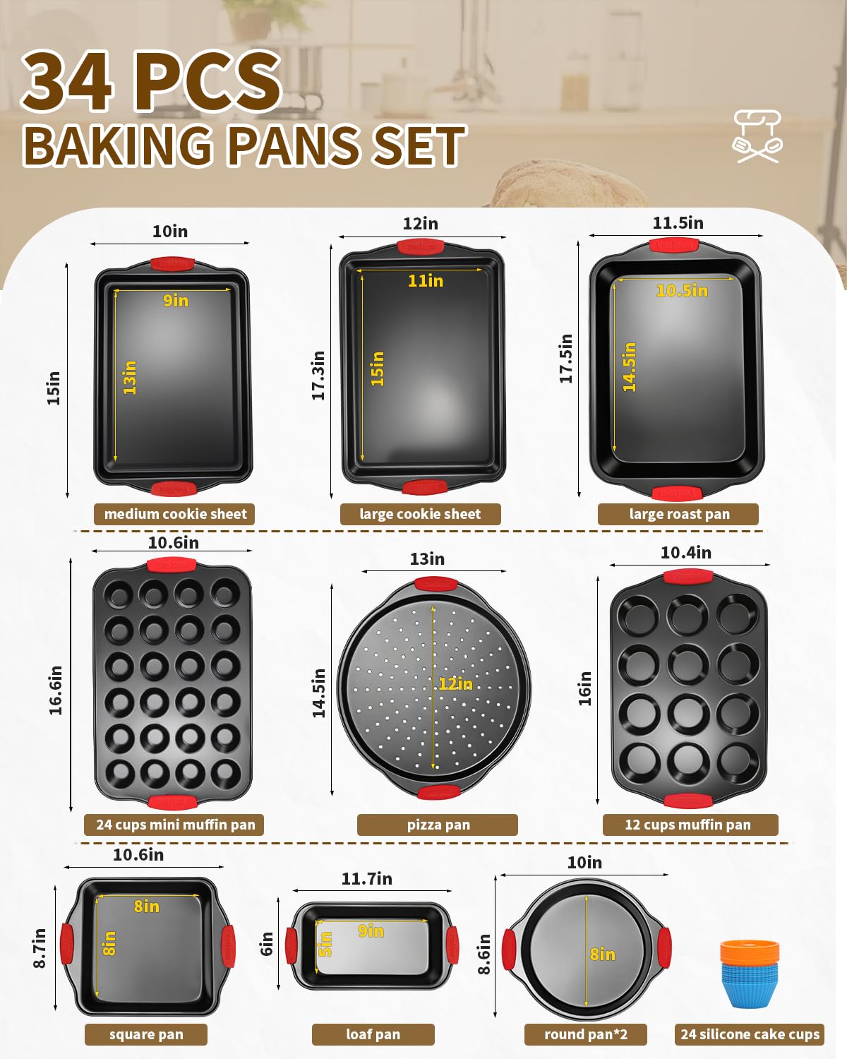 Durable Ymiton carbon steel pan highlighting robust construction for high-heat baking.
