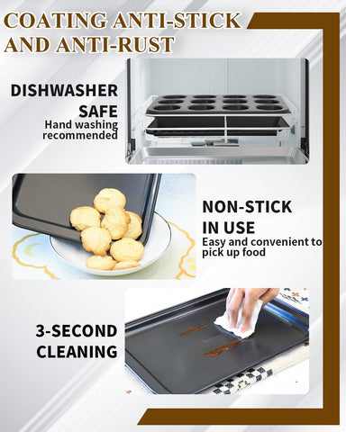 Ymiton nonstick coating ensures easy food release and minimal cleaning.