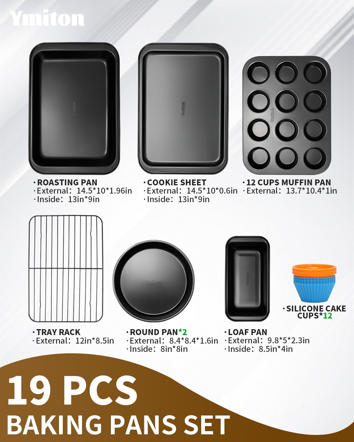 Ymiton round pans and loaf pan enable versatile cakes and breads.