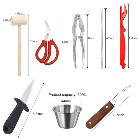 Ymkf Sqqr shellfish forks and picks enhance precise meat extraction.