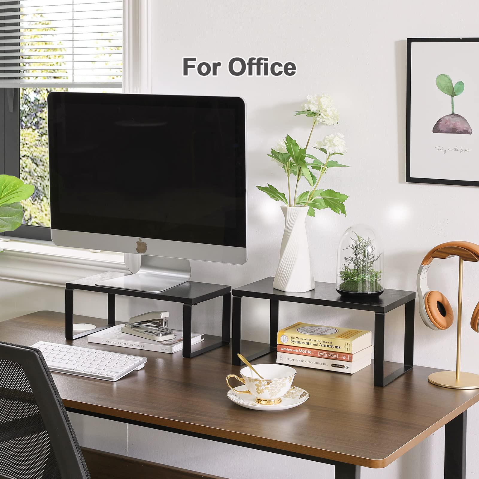 YMYNY cabinet shelf organizer stackable design for flexible layouts