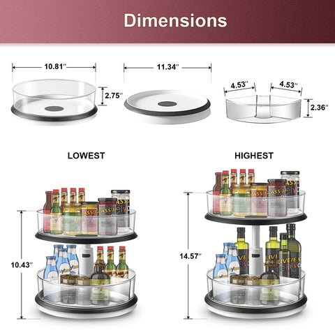 Ynelyase white lazy susan fits countertop organization and easy access.