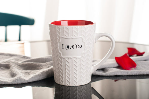 Ynsfree I Love You mug easy grip handle supports steady handling.