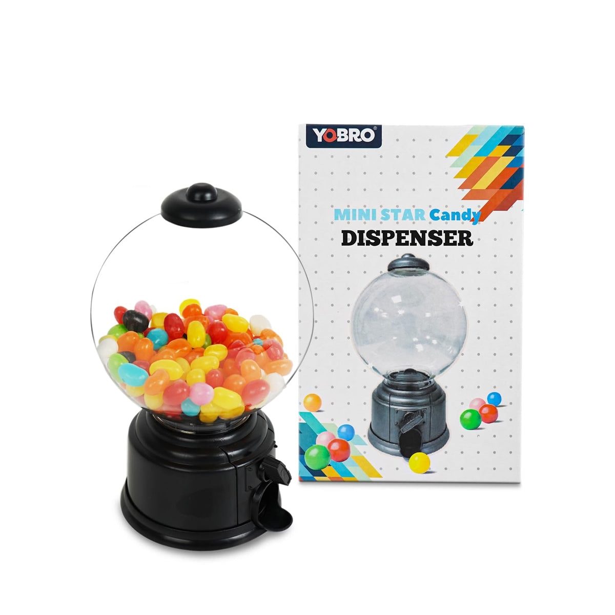 YOBRO mini candy dispenser on desk display for quick, playful treats