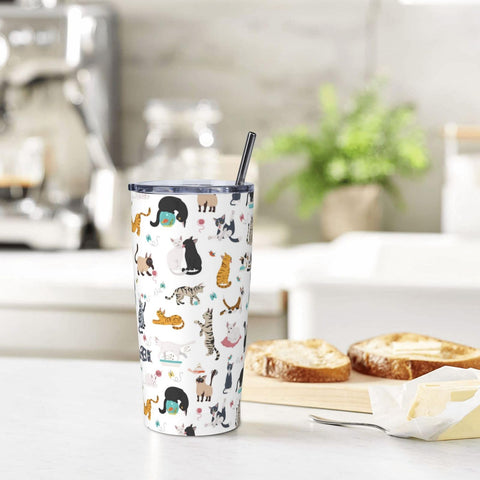Yobvec cat tumbler wide mouth for easy filling and cleaning.
