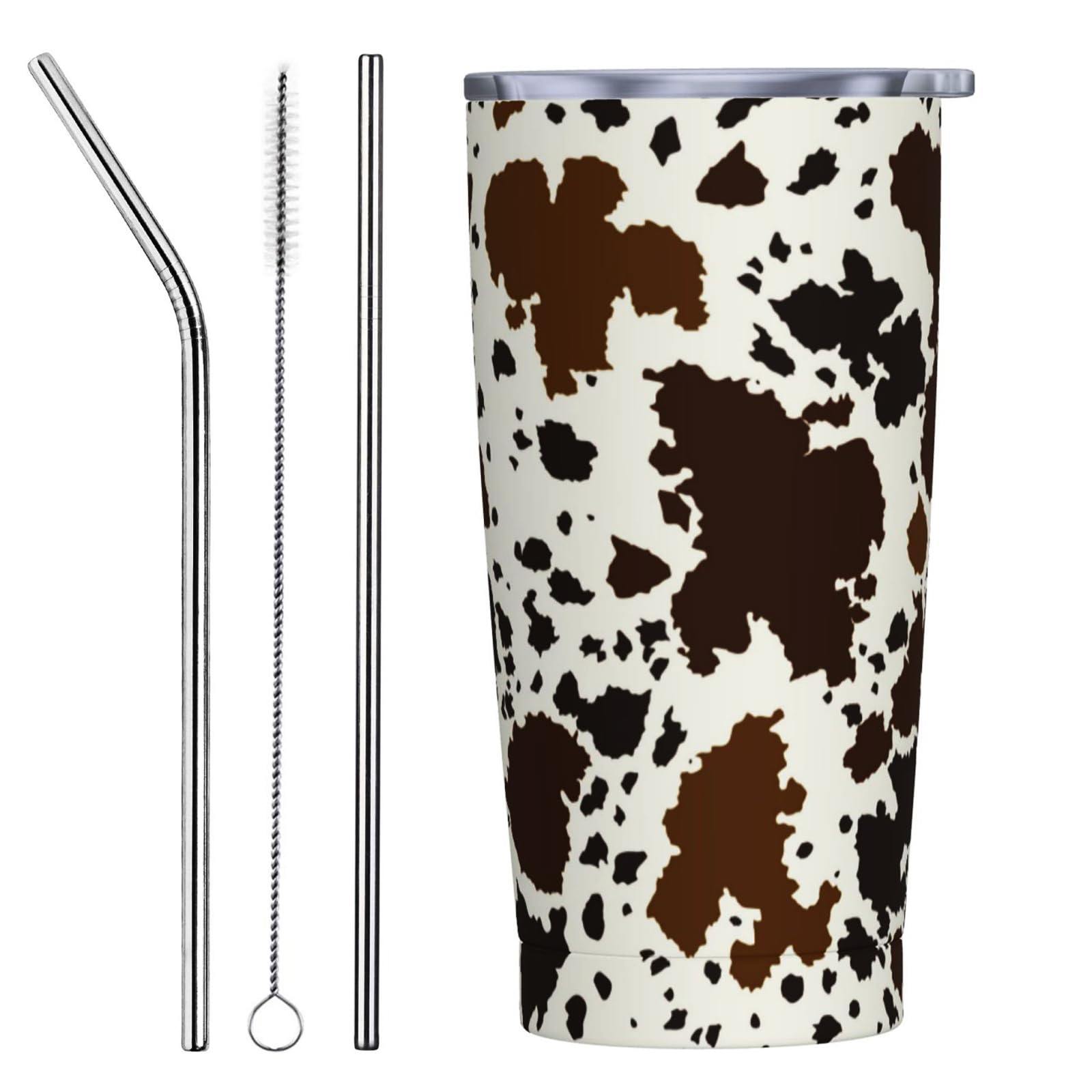 Yobvec Western Cow Print Tumbler front view for daily hydration and style