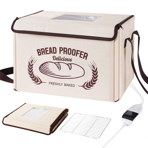 Yocookus folding bread proofing box front view showing three-zone heating for even dough rise