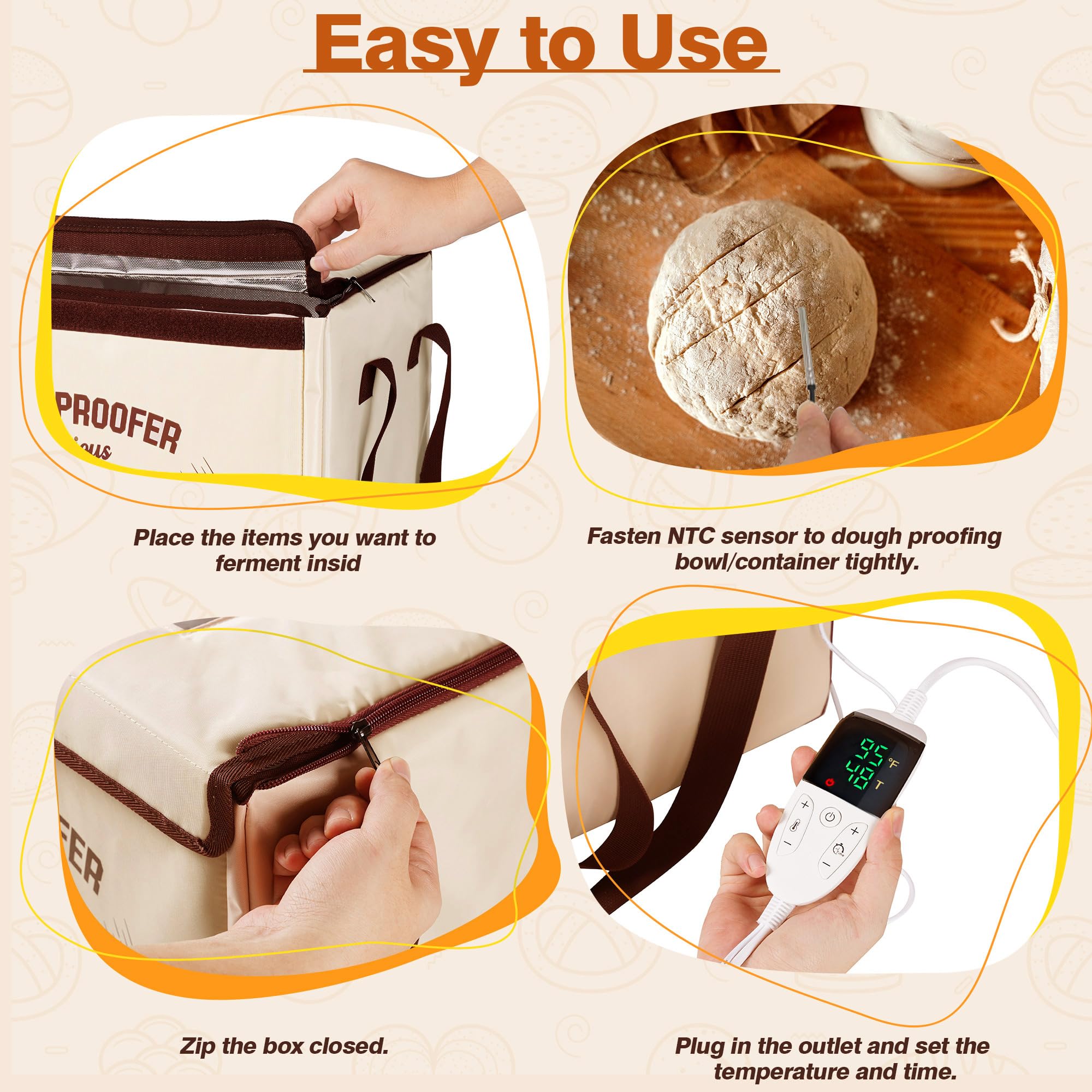 Yocookus folding bread proofing box stainless steel rack ensuring even heat circulation