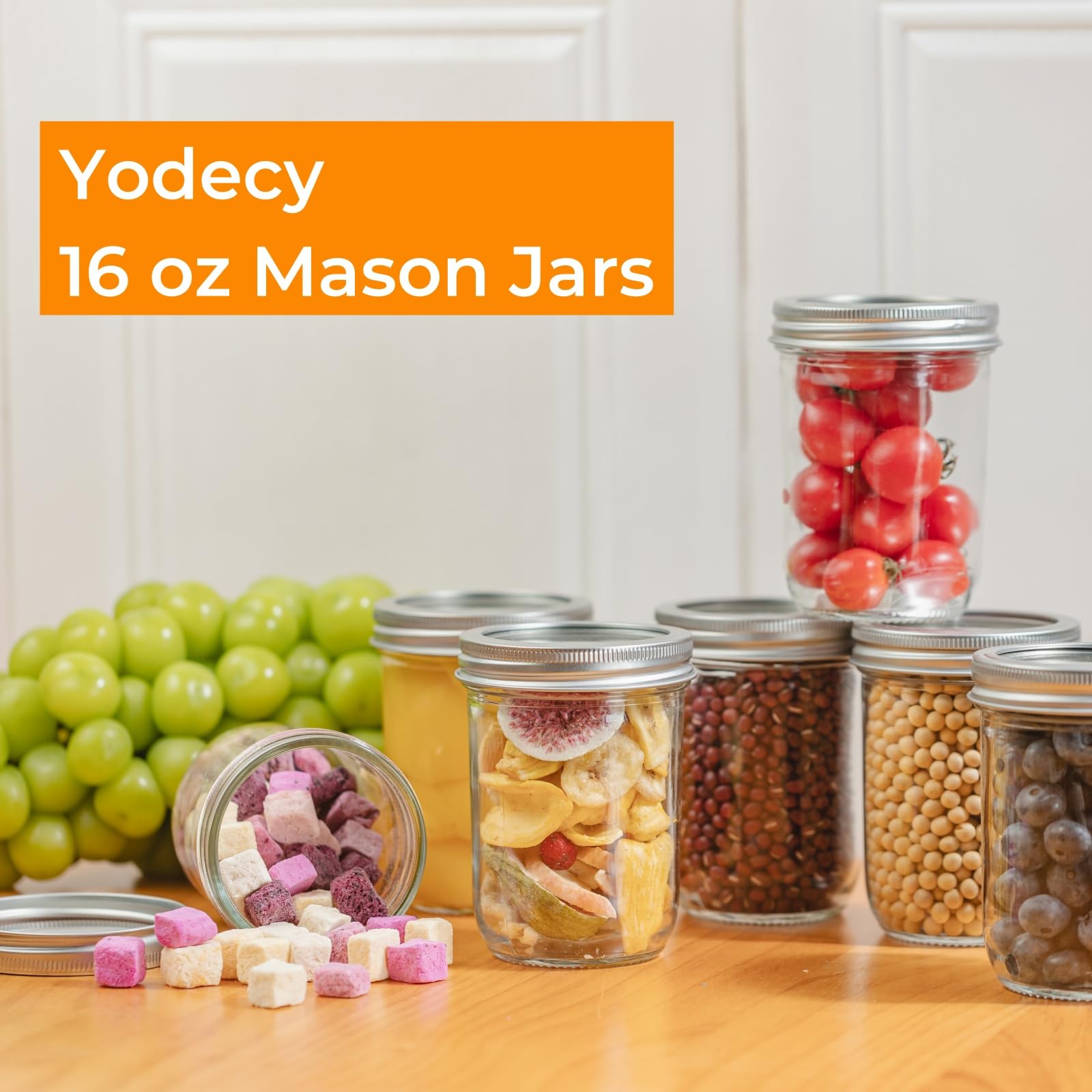 Yodecy clear glass storage jar ideal for snacks and dry goods