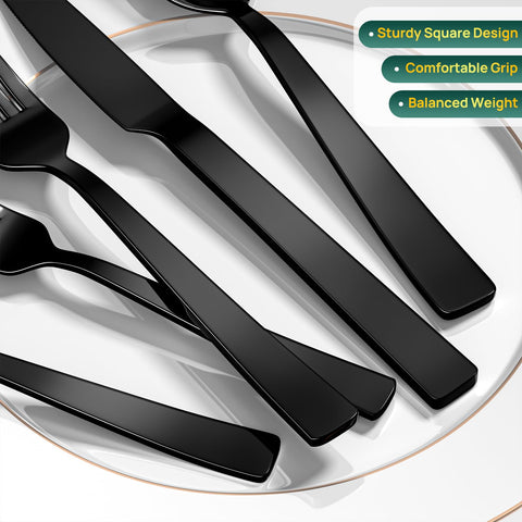 Yoehka black silverware teaspoons ideal for tea time rituals.