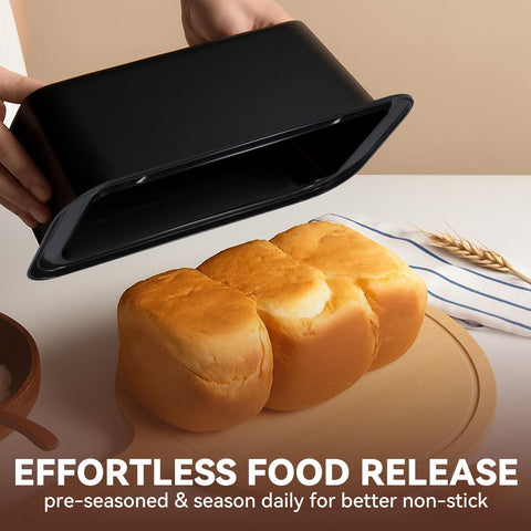 Yoehka bread pans demonstrating easy cleaning and dishwasher-safe feature