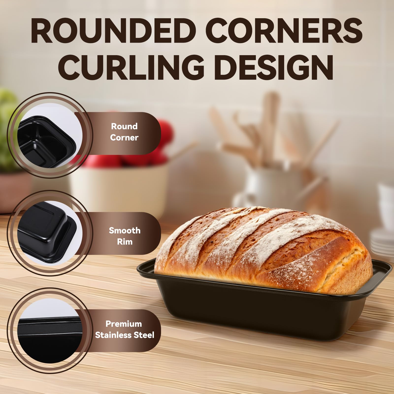 Yoehka carbon steel baking pans with reinforced rolled edges for durability