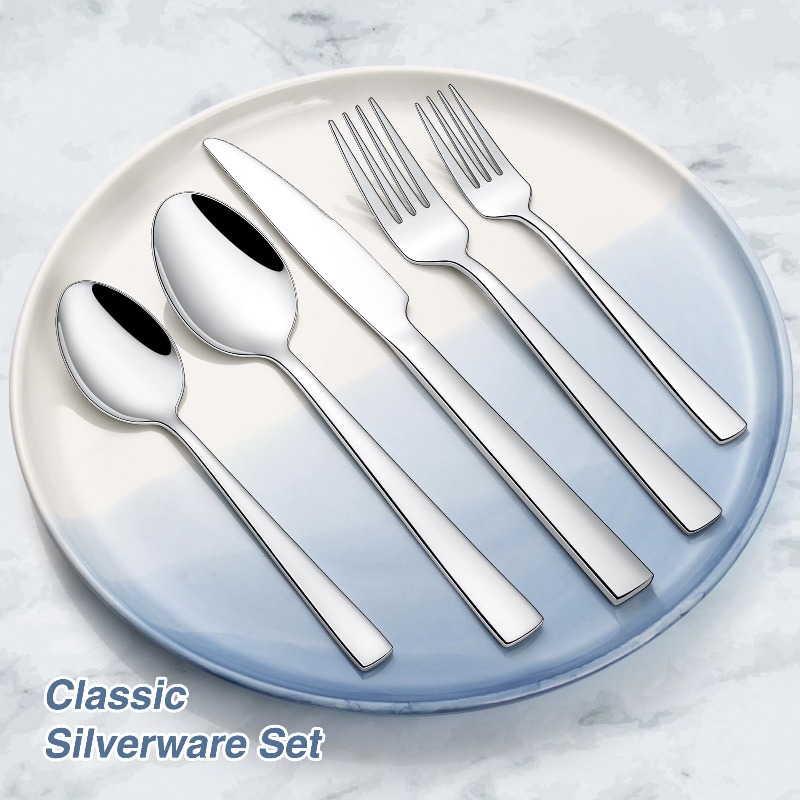 Yoehka ergonomic handles with balanced weight for comfortable dining.