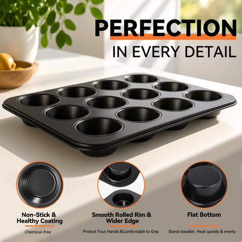 Yoehka carbon-steel muffin pan delivers even heating for consistent bakes.