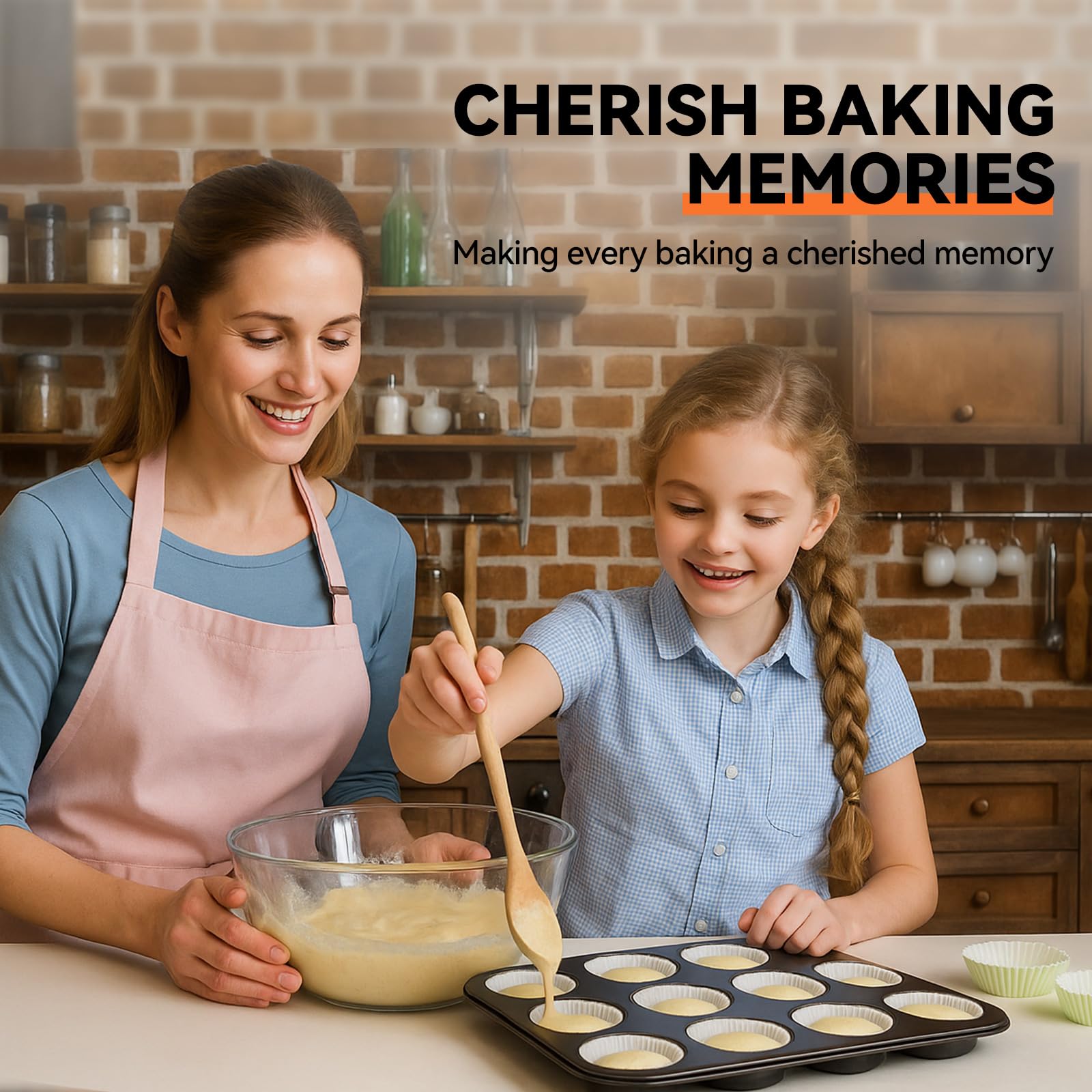 Yoehka muffin pan stackable design saves kitchen space.