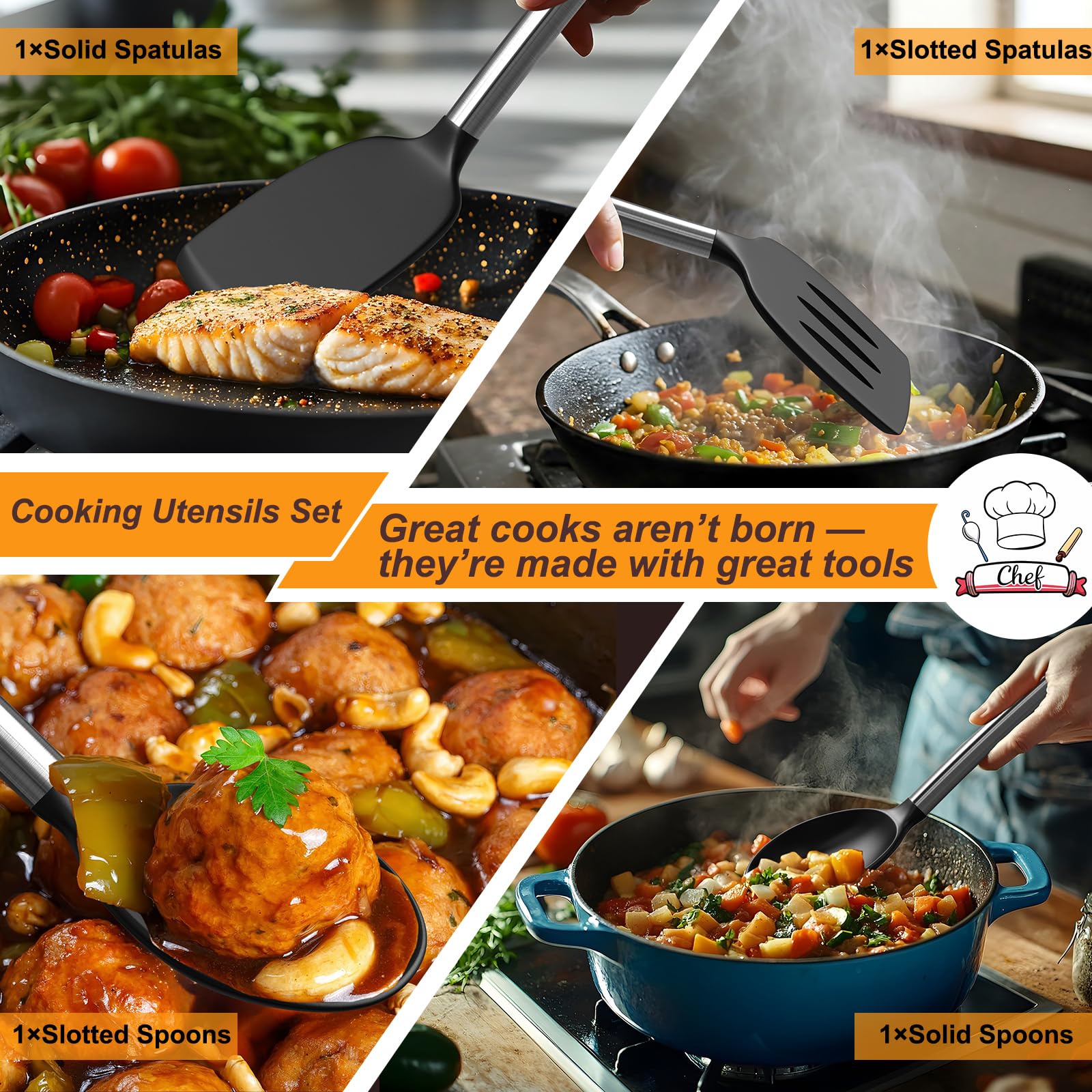 Yoehka heat-resistant handle stays cool during high-heat cooking.