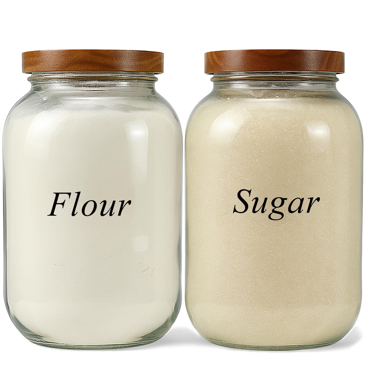 YoenKtss glass container with acacia lid for stylish pantry storage and easy access.