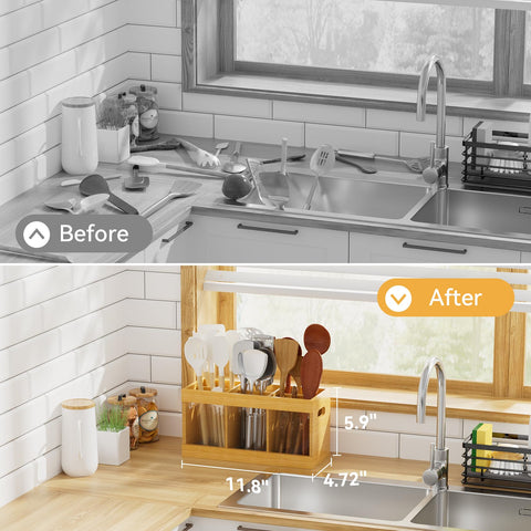 Yofidra kitchen organizer on counter promotes tidy workspace