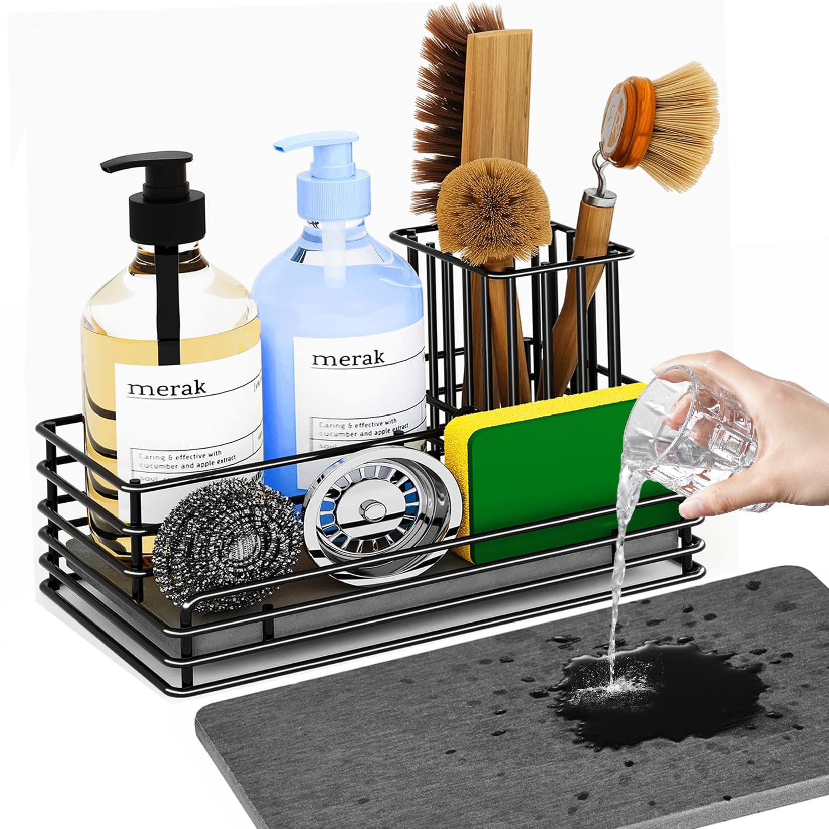 Yofidra Kitchen Sink Caddy with instant drying stone dries water quickly
