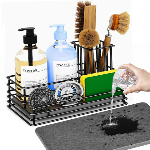 Yofidra Kitchen Sink Caddy with instant drying stone dries water quickly