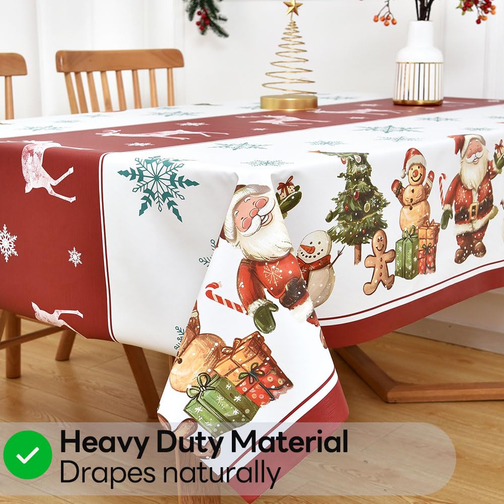 Yofori red tablecloth detail highlighting color and design.