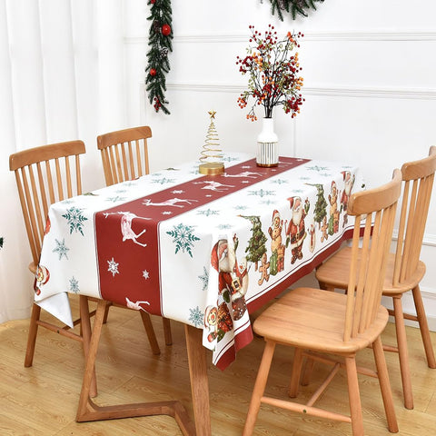 Yofori Christmas tablecloth works indoors or outdoors for festive setups.