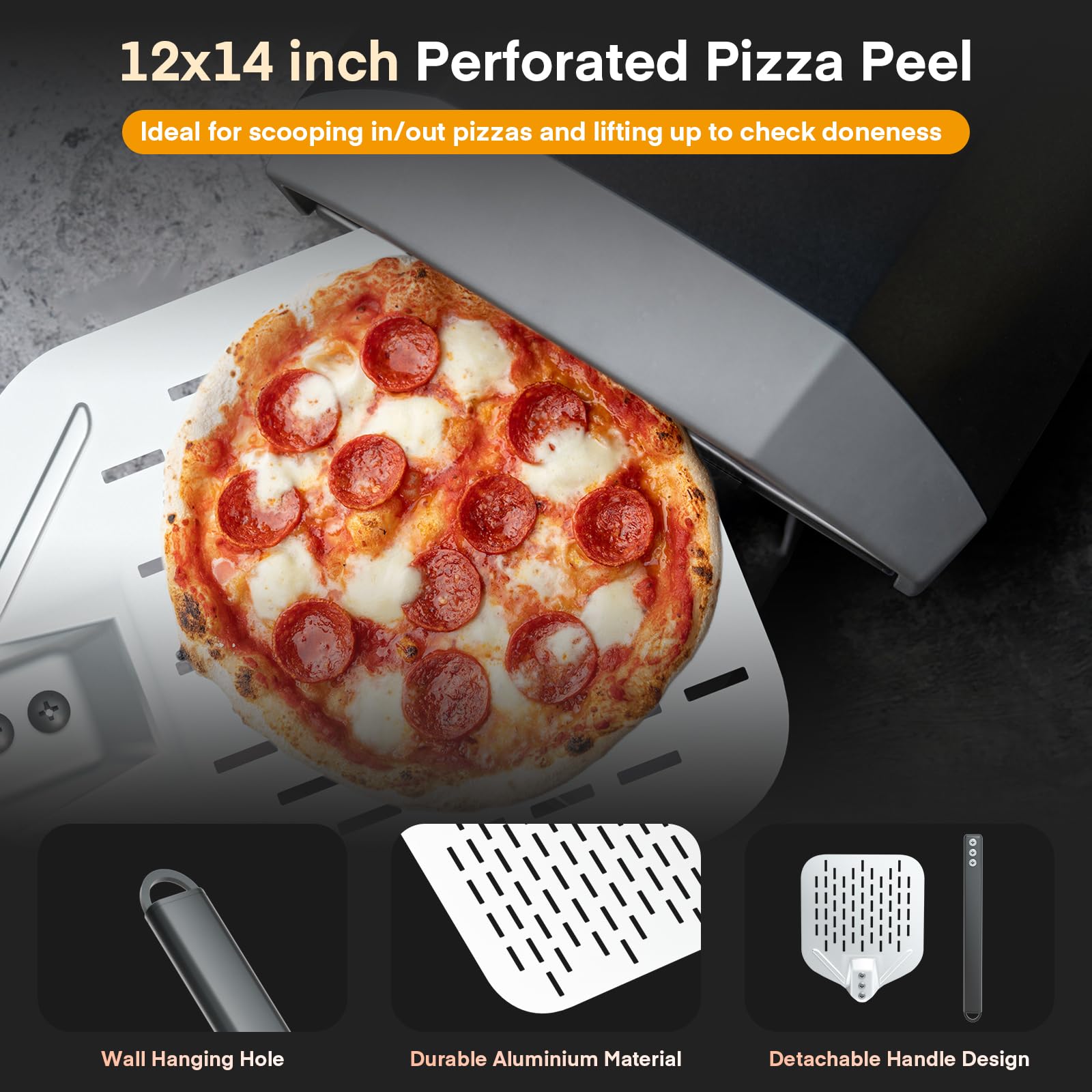 Yofuly round turning peel 9 for precise dough repositioning in hot ovens.