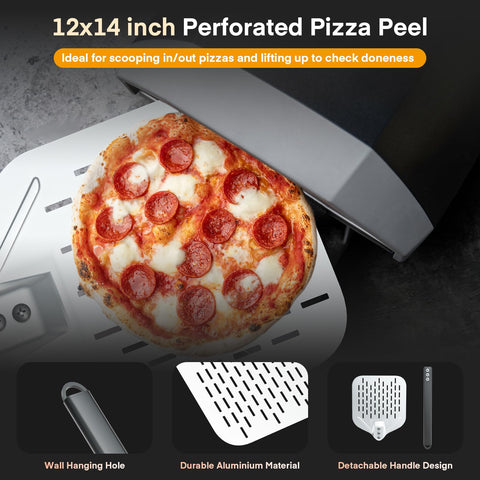 Yofuly round turning peel 9 for precise dough repositioning in hot ovens.