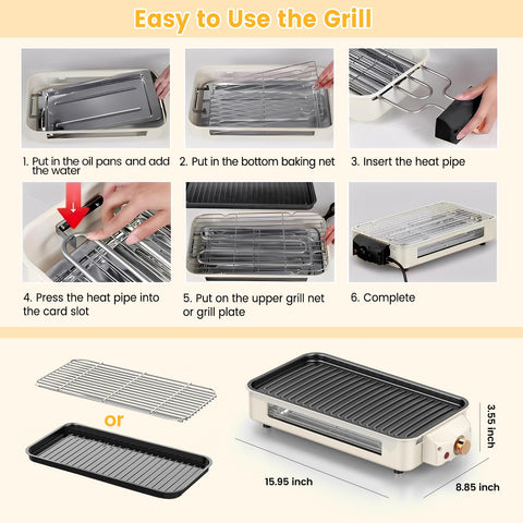 YOHAWJAN compact portable grill for apartments