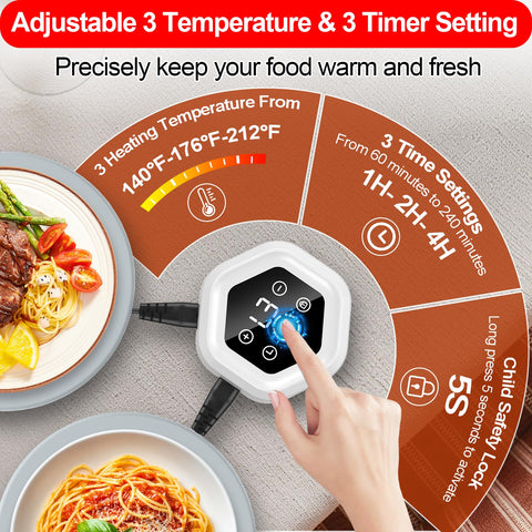 YOHHOS silicone warming mat with easy-clean surface and wipeable coating