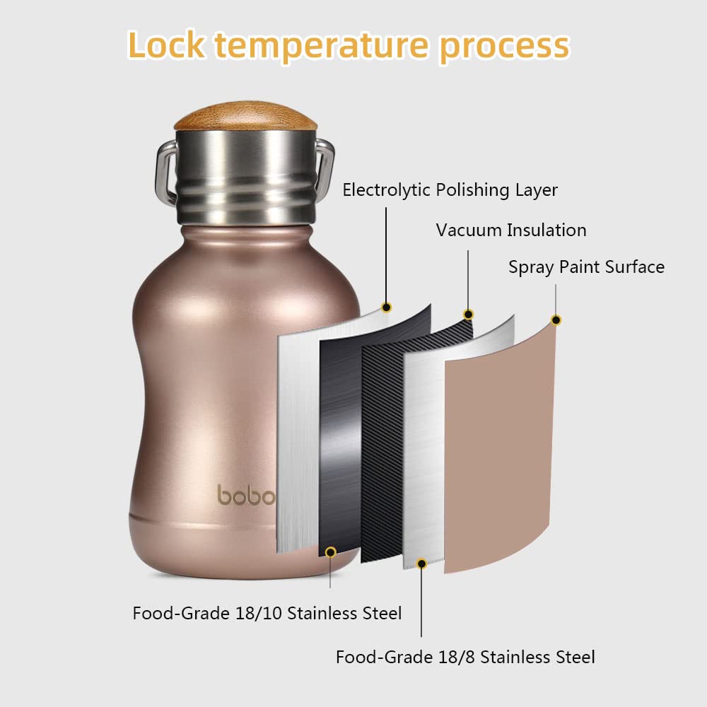 YOHKOH insulated stainless 6.4oz bottle demonstrates temperature retention