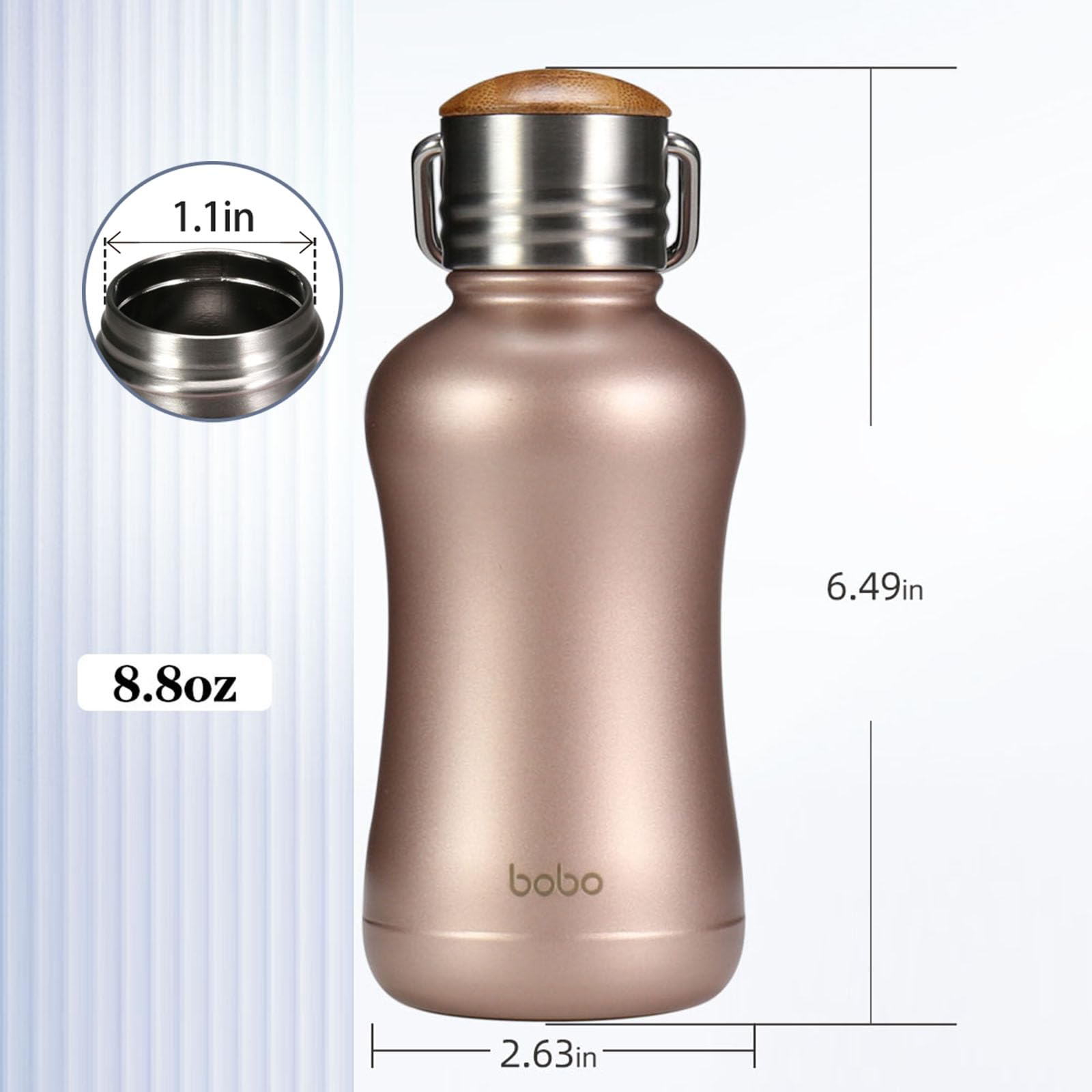 YOHKOH mini bottle gold side view highlights slim profile and easy grip.