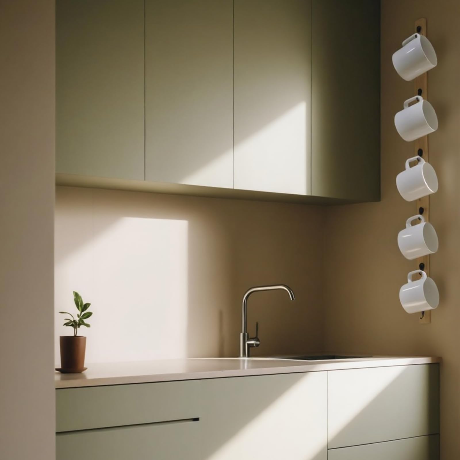 Yohsnor rustic coffee cup display combines function with charm.