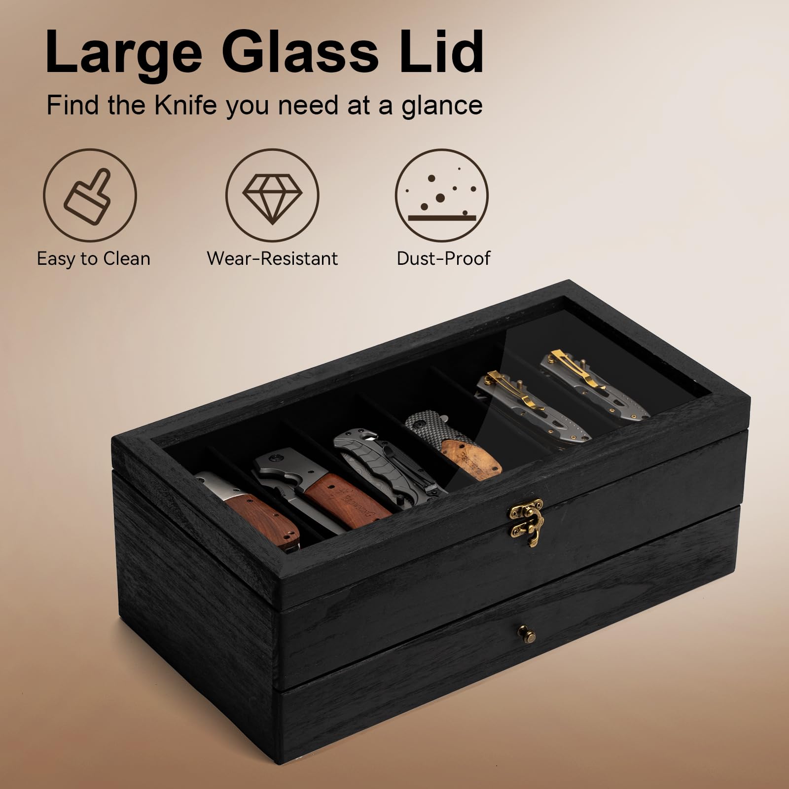 Yoimori bronze buckle rustic finish display adds timeless style in any room.