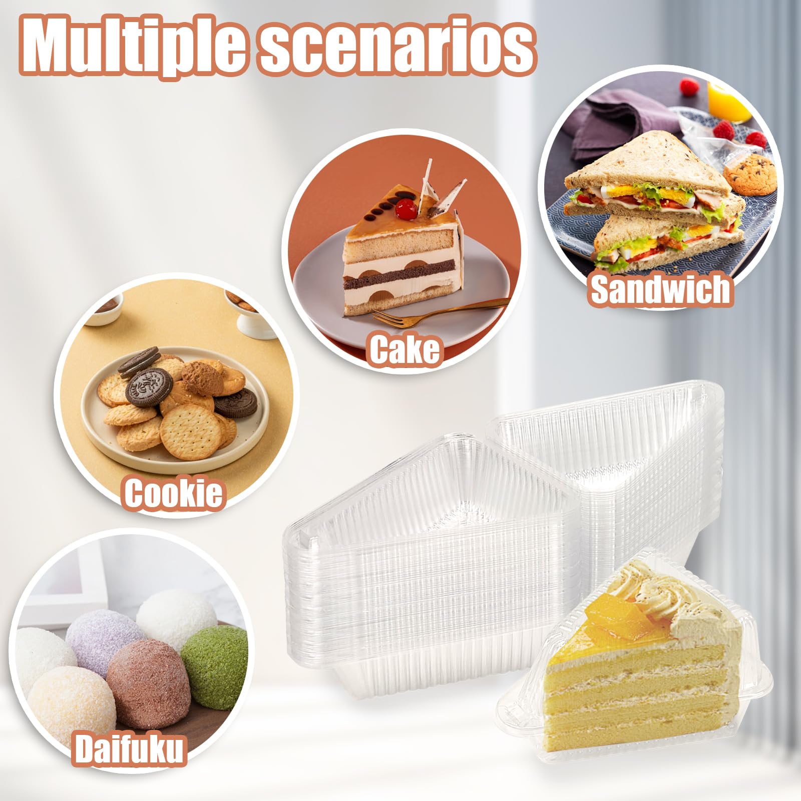 YOIYINI stackable cake slice containers save space in fridge or bag.
