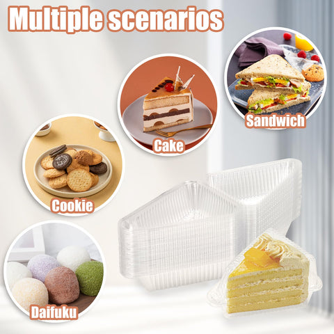 YOIYINI stackable cake slice containers save space in fridge or bag.